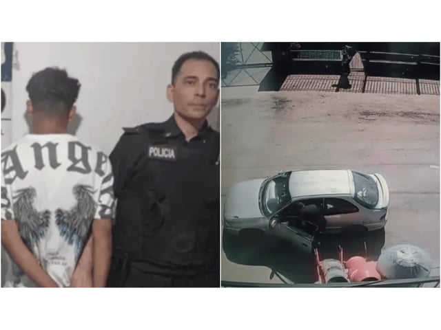 El hombre acusado del crimen del hijo de su pareja quedó filmado.