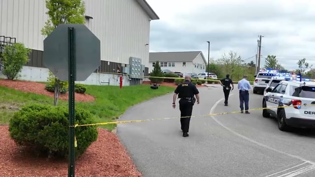 Police at the scene of a murder investigation in Derry, New Hampshire in May 2025.