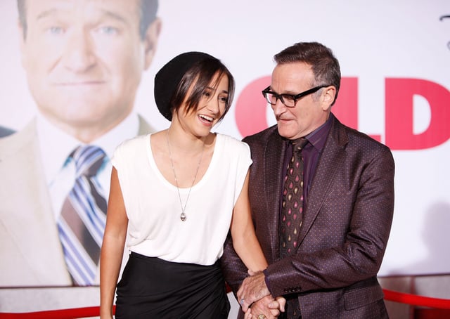 Zelda Williams, left, and Robin Williams arrive to the Los Angeles premiere of “Old Dogs” held at the El Capitan Theatre on Nov. 9, 2009 in Hollywood. Zelda is urging fans to stop sending her AI videos of her late father, calling them “gross” and disrespectful to his legacy.