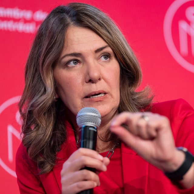 Alberta Premier Danielle Smith pushed back on opposition to a pipeline heading East at the Chamber of Commerce of Metropolitan Montreal on Monday.