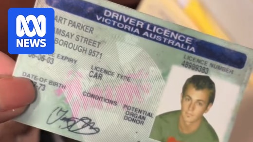 What looks like an authentic Victorian drivers licence with the name Stuart Parker and a Ramsay Street address.