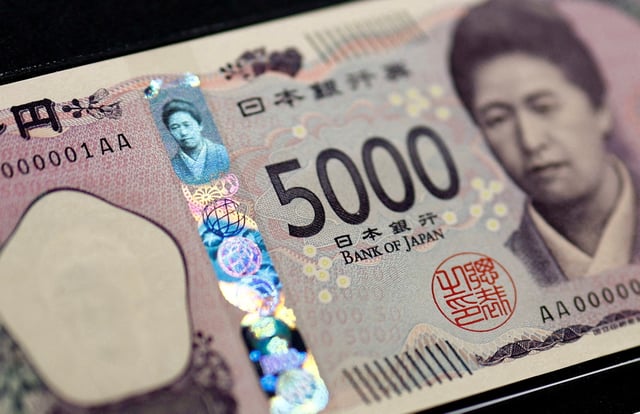 Holograms are seen on the new Japanese 5,000 yen banknote displayed at a currency museum of the Bank of Japan in Tokyo, Japan July 3, 2024. REUTERS/Issei Kato/Pool