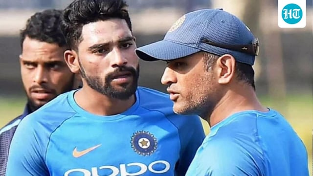 Mohammed Siraj with MS Dhoni