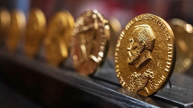 Nobel medals are displayed at the laboratory of Alfred Nobel. (Photo: AFP)
