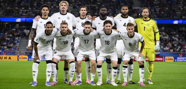 Die deutsche Fußball-Nationalmannschaft beim Qualifikationsspiel gegen die Slowakei am 4. September