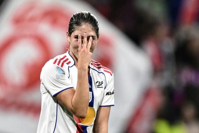 La Lyonnaise Lindsey Horan célèbre son but face au PSG, en championnat de france féminin au Groupama Stadium de Decines-Charpieu, le 27 septembre 2025.