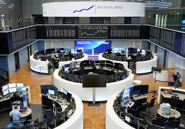 German share price index DAX graph is pictured at the stock exchange in Frankfurt, Germany, September 26, 2025.    REUTERS/staff