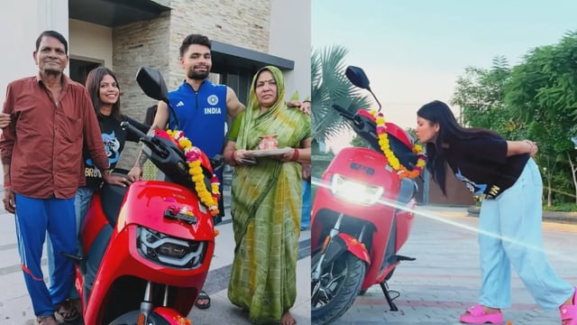 Rinku Singh gifts scooty to his sister Neha | Image: Instagram/@_neha_singh_0700