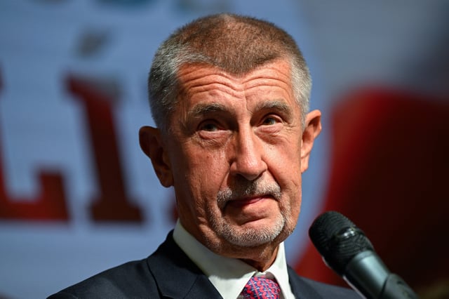 Leader of ANO party Andrej Babis looks on as he speaks during a press conference after the preliminary results of the parliamentary election, at the party's election headquarters in Prague, Czech Republic, October 4, 2025. REUTERS/Radovan Stoklasa