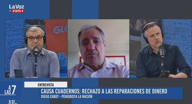 Diego Cabot, en diálogo con La Voz en Vivo sobre la causa Cuadernos de las Coimas.
