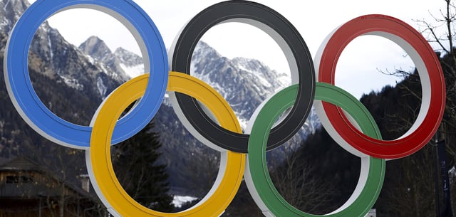 Die Olympischen Ringe sind schon in Italien angekommen