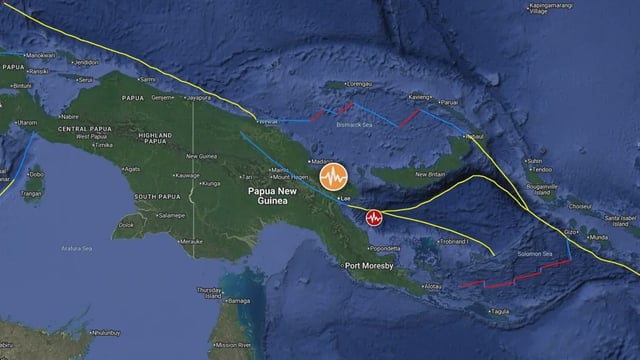 epicenter of m6.7 earthquake papua new guinea october 7 2025