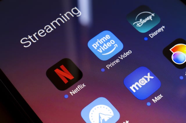 The streaming services Netflix, Amazon Prime Video, Disney Plus, Paramount Plus, Max, and Discovery Plus app soon appear on the screen of a smartphone in Reno, United States, on November 25, 2024. (Photo Illustration by Jaque Silva/NurPhoto via Getty Images)