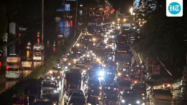 Commuters complained about being stuck in the traffic for hours as heavy downpour lashed Delhi-NCR.