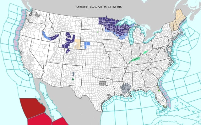 Frost and freeze warnings were in effect across the north-central U.S. on Oct. 7, 2025.