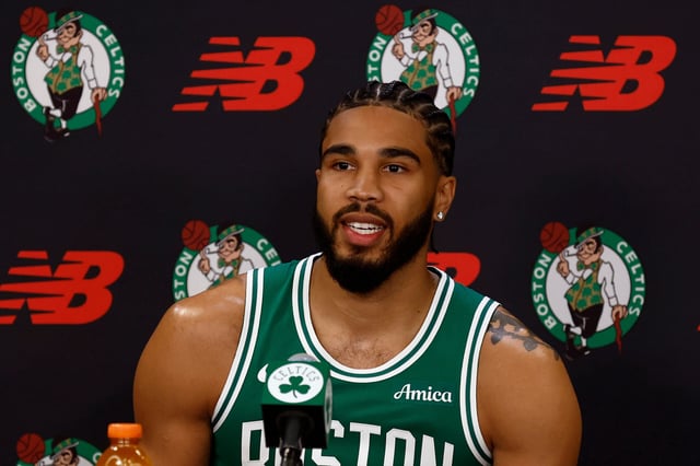 Jayson Tatum during Celtics' media day at TD Garden on Sept. 20.