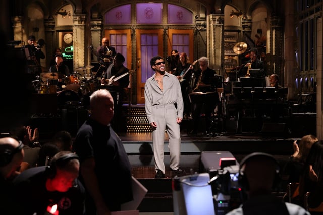 During his Saturday Night Live monologue, Bad Bunny joked that audiences had "four months" to learn Spanish for his NFL halftime show.