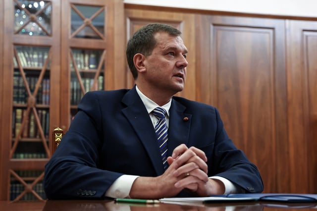 Yevgeny Balitsky, Moscow-installed governor of the Russian-controlled parts of Ukraine's Zaporizhzhia region attends a meeting with Russian President Vladimir Putin (not pictured), amid the Russia-Ukraine conflict, at the Kremlin in Moscow, Russia November 18, 2024.  Sputnik/Vyacheslav Prokofyev/Pool via REUTERS