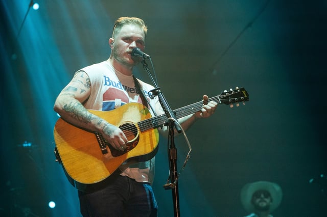 Zach Bryan performs during Bourbon and Beyond music festival on Saturday, Sept. 21, 2024, at the Kentucky Exposition Center in Louisville, Ky. (Photo by Amy Harris/Invision/AP)