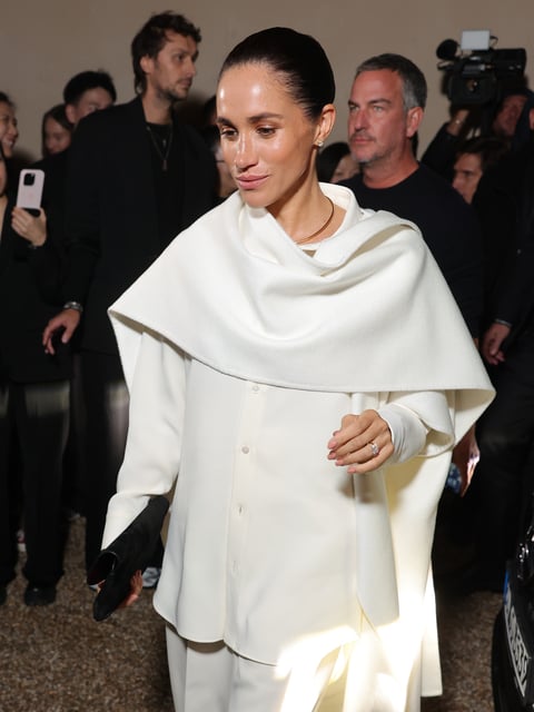 Meghan Markle is seen at the Balenciaga Spring/Summer 2026 show in Paris. 