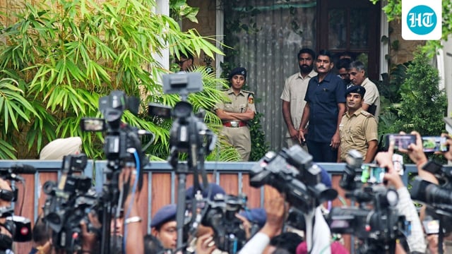 Chandigarh Police at the scene after Haryana ADGP Y Puran Kumar died by suicide at his residence on Tuesday.
