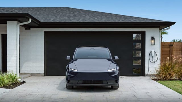 A Model Y standard range head-on