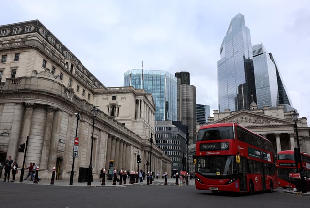 A view of the Bank of England and the financial district, in London, Britain, September 23, 2024. REUTERS/Mina Kim/File Photo