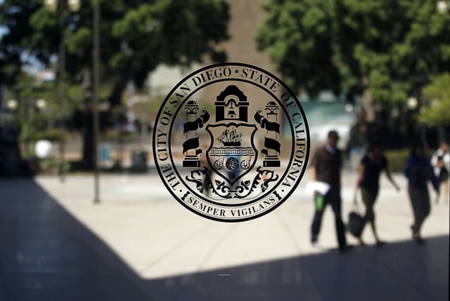 This shows the San Diego City Hall. (U-T)