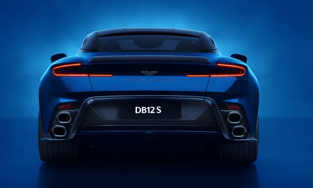 Optisch zeigt sich der DB12 S mit einem horizontalen Vierrohr-Sportauspuff, mit seinen übereinander angeordneten Auspuffrohrpaaren, sowie überarbeiteten Details an Front und Heck.