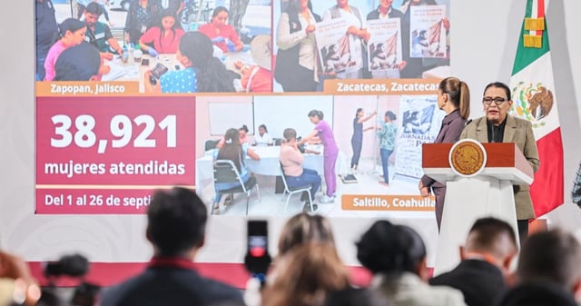 Rosa Icela Rodríguez presentar resultados de estrategia de desarme. Foto: Gobierno de México