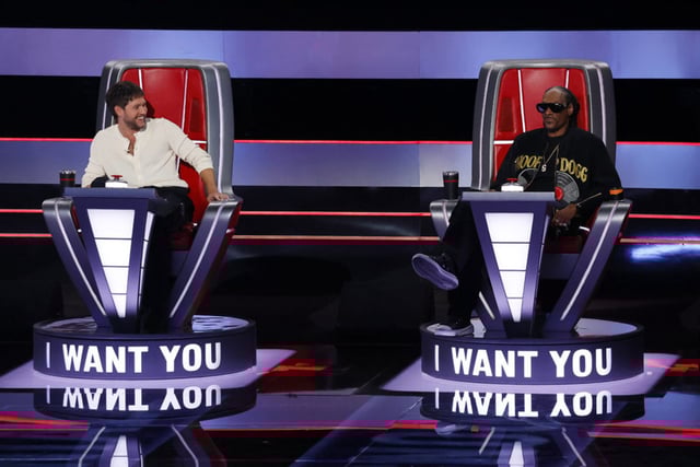 Niall Horan and Snoop Dogg on Season 28 of "The Voice."