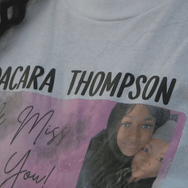 The family of Maryland resident Dacara Thompson held a vigil in Langley Park, Md. on Aug. 31, 2025, as police search for the woman last seen on Aug. 22. (7News)