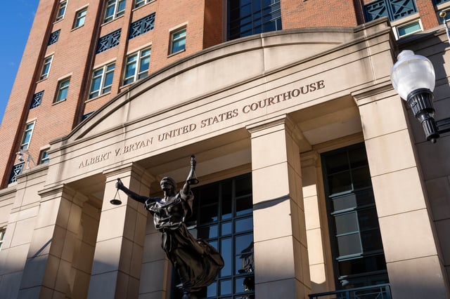 FILE - The Albert Bryan United States Courthouse is photographed Sept. 26, 2025 in Alexandria. Va. (AP Photo/Kevin Wolf)