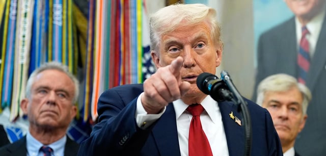 Donald Trump und Gesundheitsminister Robert F. Kennedy (l.) greifen radikal in die US-Forschung ein