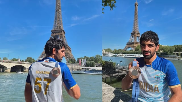 Aman Sehrawat with his Paris Olympics bronze | Image: Instagram/@amansehrawat057