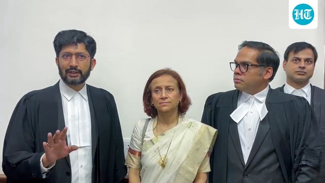 Environmentalist Sonam Wangchuk's wife, Gitanjali Angmo, with her legal team.
