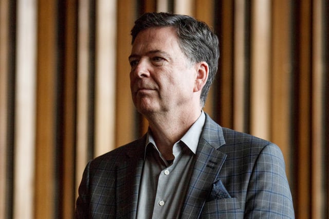 Former FBI Director James Comey before a panel discussion about his book "A Higher Loyalty" on June 19, 2018 in Berlin.