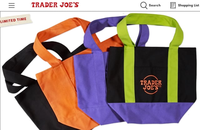 Trick-or-Treat Mini Canvas Tote, pictured on Trader Joe’s website.