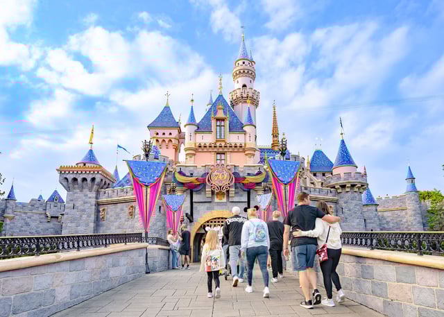 Disneyland during its 70th anniversary celebration on May 17, 2025, in Anaheim, California. US Disney parks are rolling out steep discounts and modest price increases.