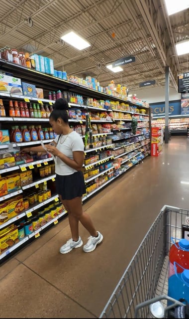 Samantha Black of Dallas, Texas, has a TikTok account where she shares about every day life, including grocery shopping for her family of five.