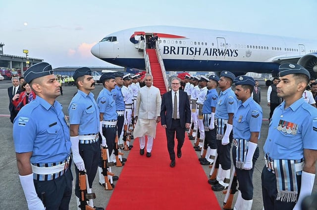 UK Prime Minister Keir Starmer Arrives in India with Record Trade Delegation
