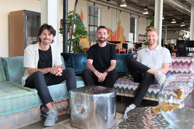 Coinflow founders Jake Montgomery, co-founder and head of operations and design; Daniel Lev, CEO and co-founder; and Benjamin Meeder, CTO and co-founder