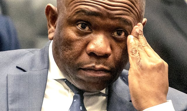 Lieutenant General Nhlanhla Mkhwanazi testifies before the parliamentary ad hoc committee on 7 October 2025. (Photo: Gallo Images / Brenton Geach)