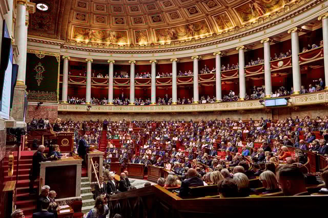 Then-Prime Minister François Bayrou delivers a statement at the National Assembly ahead of a confidence vote on September 8, 2025, in Paris.