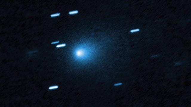 An observation of 3I/ATLAS, captured by the Hubble Space Telescope.