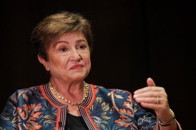 IMF Managing Director Kristalina Georgieva speaks during an interview on the day she attends G20 Financial Summit, in Sao Paulo, Brazil, February 27, 2024. REUTERS/Carla Carniel 