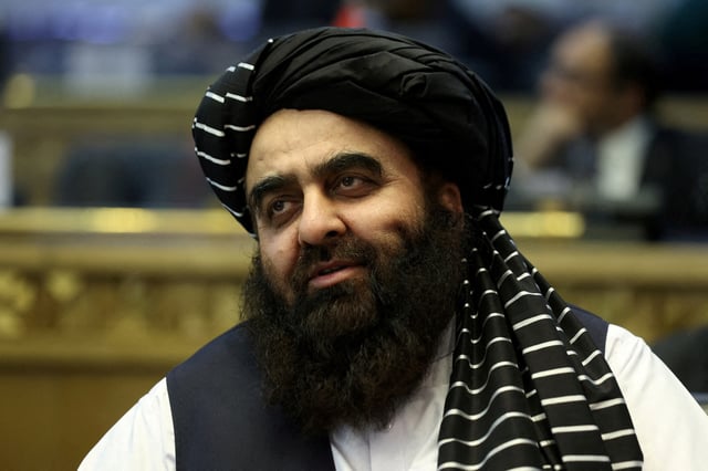 Afghanistan's Taliban Foreign Minister Amir Khan Muttaqi attends the Tehran International Conference on Palestine in Tehran, Iran, December 23, 2023.  Majid Asgaripour/WANA (West Asia News Agency) via REUTERS