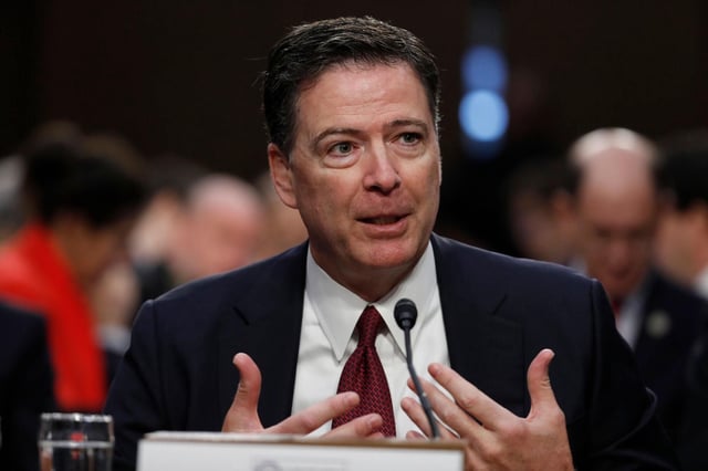 El exdirector del FBI James Comey, durante su declaración ante el comité de inteligencia del Senado en junio de 2017.
