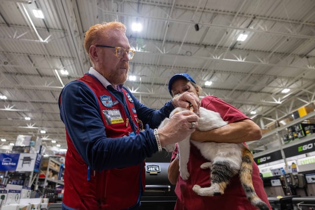 Lowe's used thermal drones, professional trackers and video surveillance to look for the missing cat.