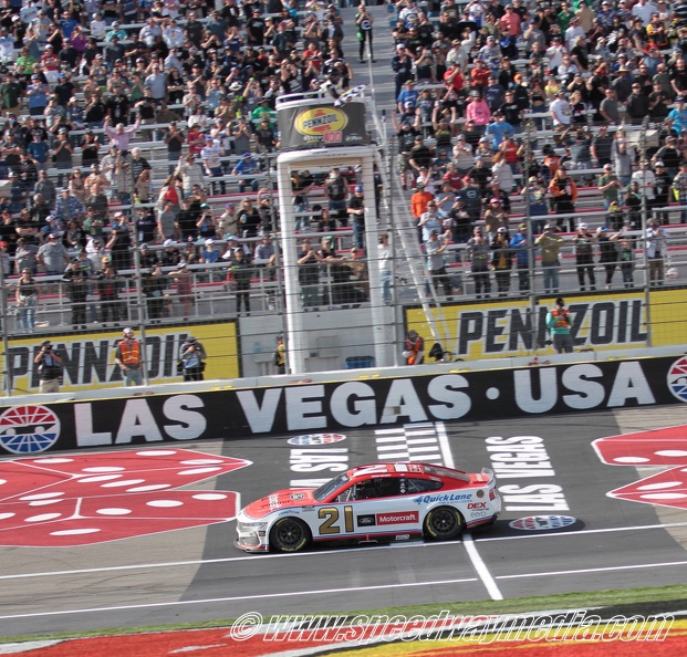 Josh Berry wins the March 2025 Las Vegas NASCAR Cup Series race. Photo by Ron Olds for S[eedway Media.com.